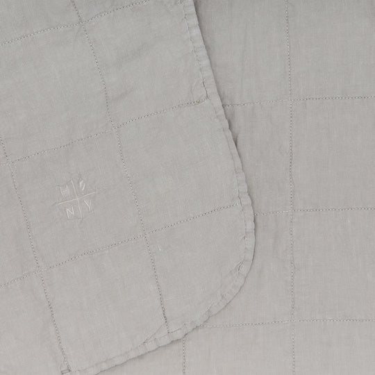 Simple Linen Quilt - Light Grey