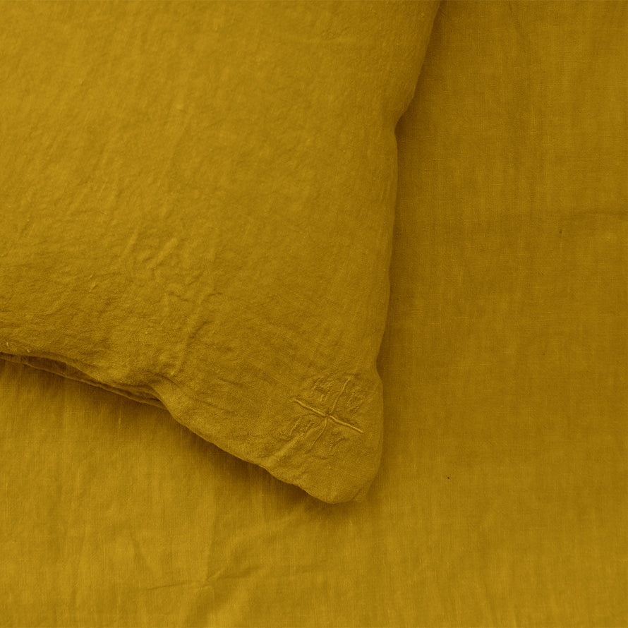Simple Linen Euro Sham - Mustard