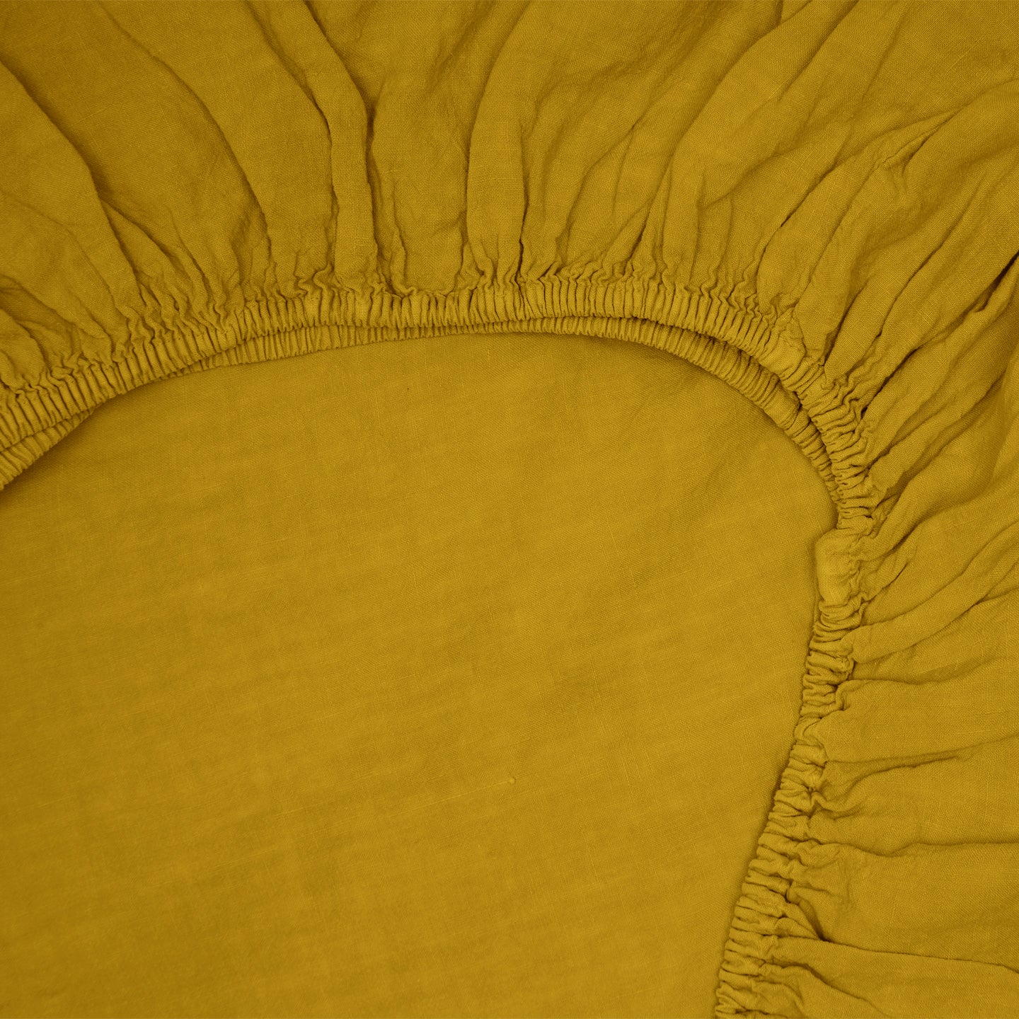 Simple Linen Fitted Sheet - Mustard