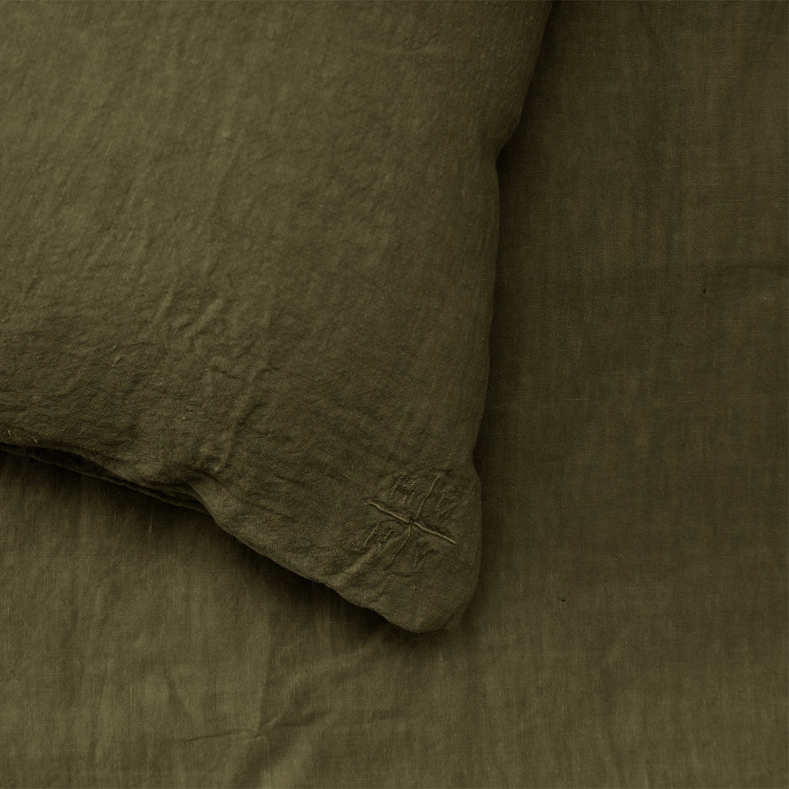 Simple Linen Euro Sham - Olive