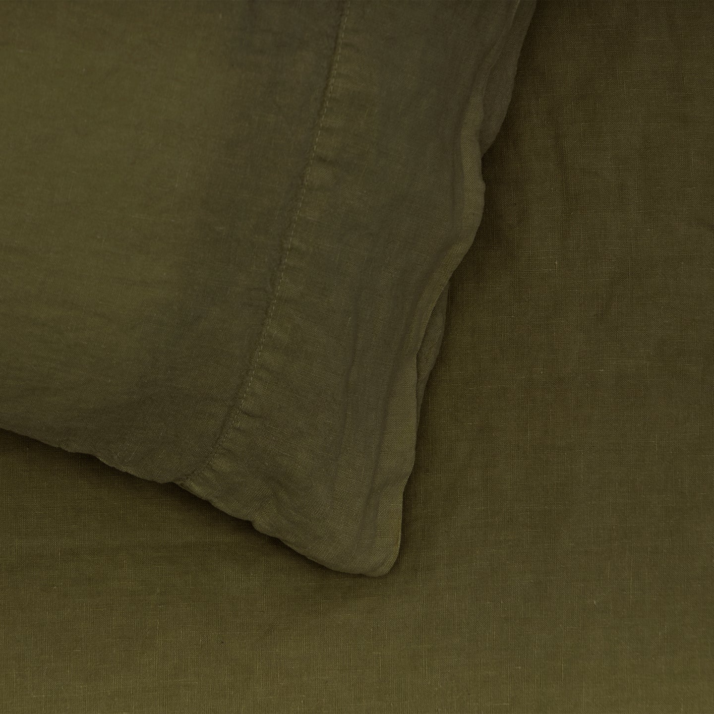 Simple Linen Pillowcases, Set of 2 - Olive