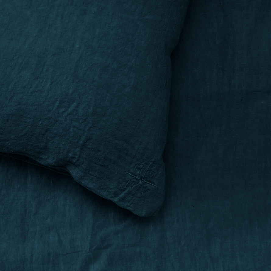 Simple Linen Euro Sham - Peacock