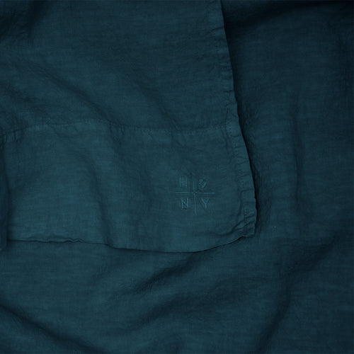 Simple Linen Flat Sheet - Peacock