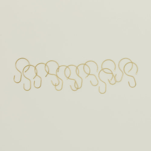 Shower Curtain Hooks - Brass