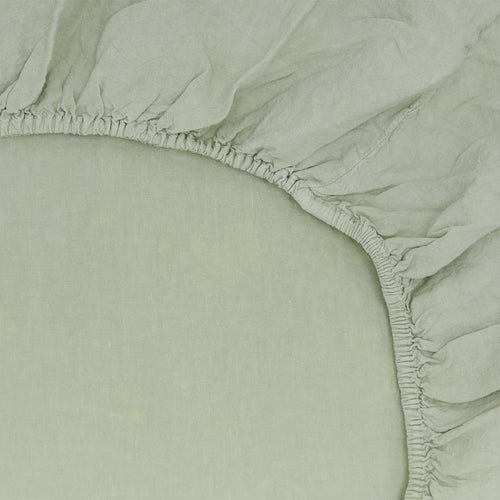 Simple Linen Fitted Sheet - Sage