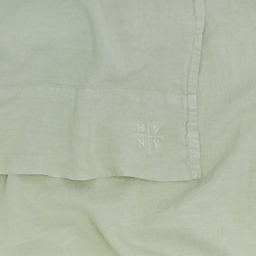 Simple Linen Flat Sheet - Sage
