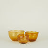Blown Glass Mixing Bowls - Amber