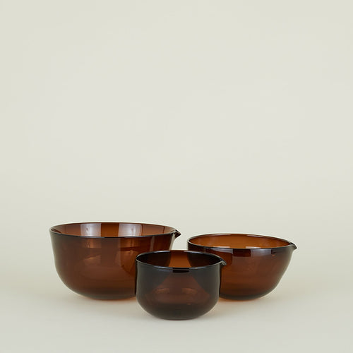 Blown Glass Mixing Bowls - Espresso