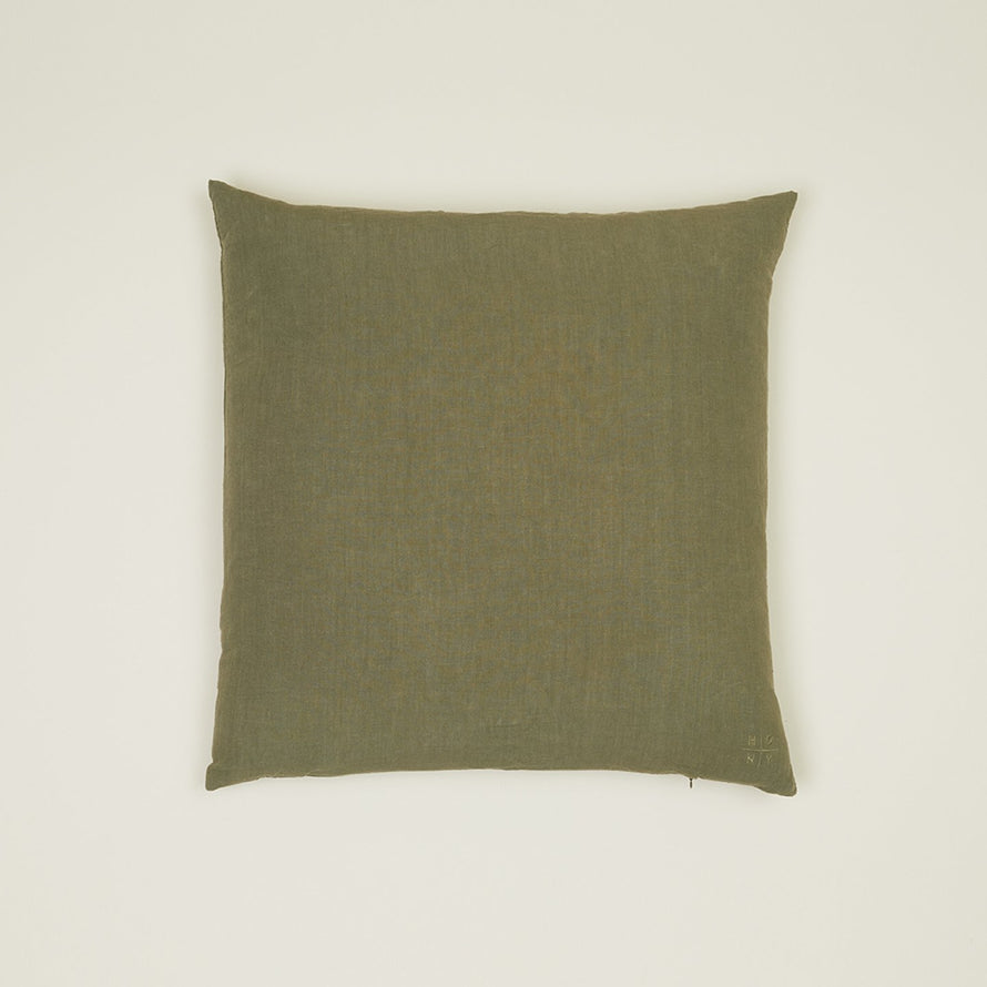 Simple Linen Euro Sham - Olive