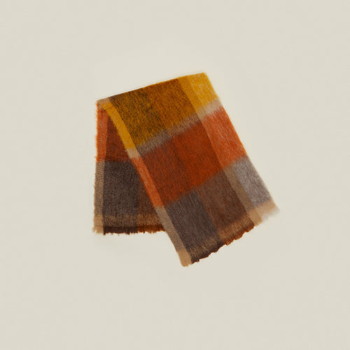 Plaid Mohair Throw - Warm Plaid