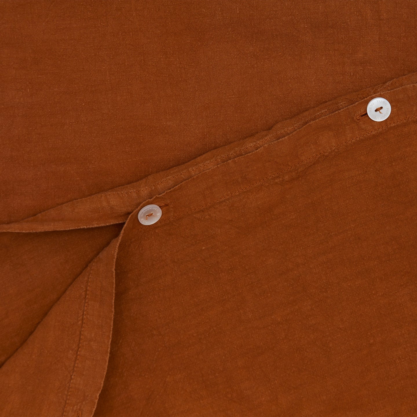 Simple Linen Duvet - Terracotta