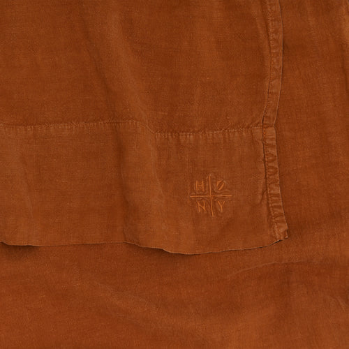 Simple Linen Flat Sheet - Terracotta
