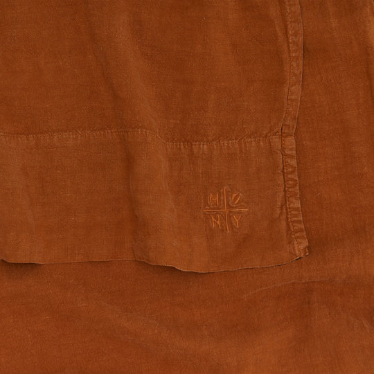 Simple Linen Flat Sheet - Terracotta