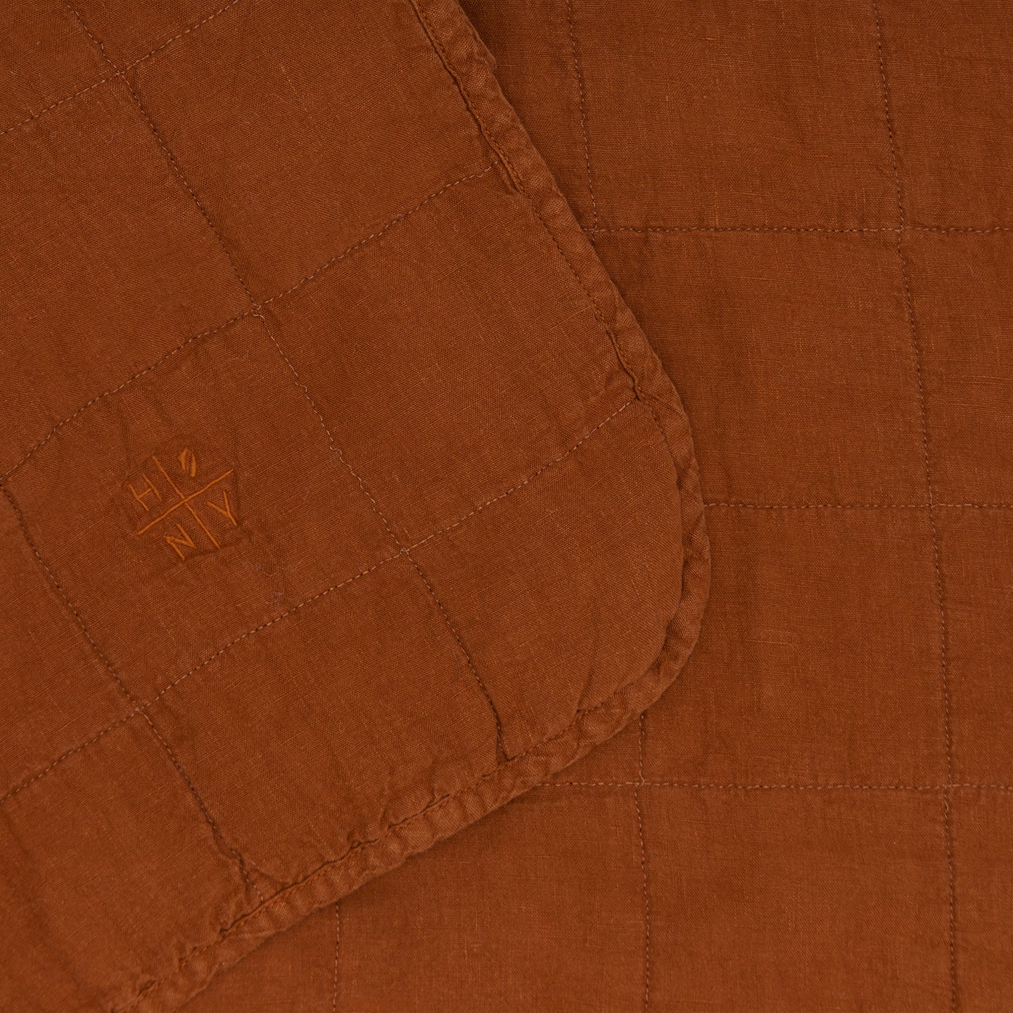 Simple Linen Quilt - Terracotta