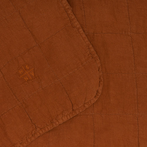 Simple Linen Quilt - Terracotta