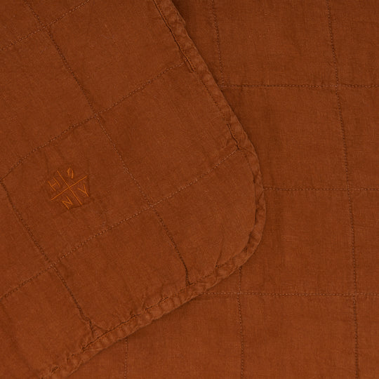 Simple Linen Quilt - Terracotta