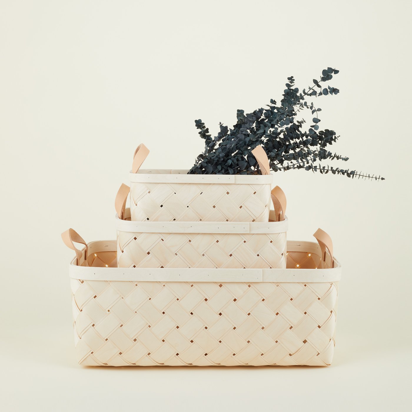 Birch + Leather Basket