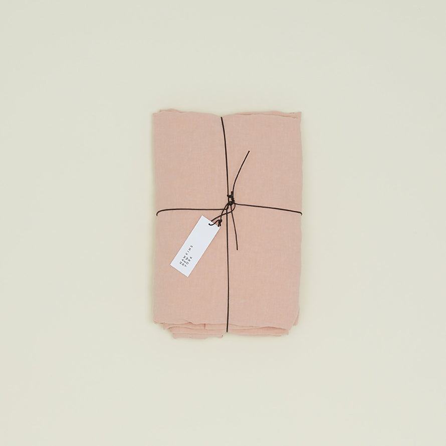 Simple Linen Fitted Sheet - Blush