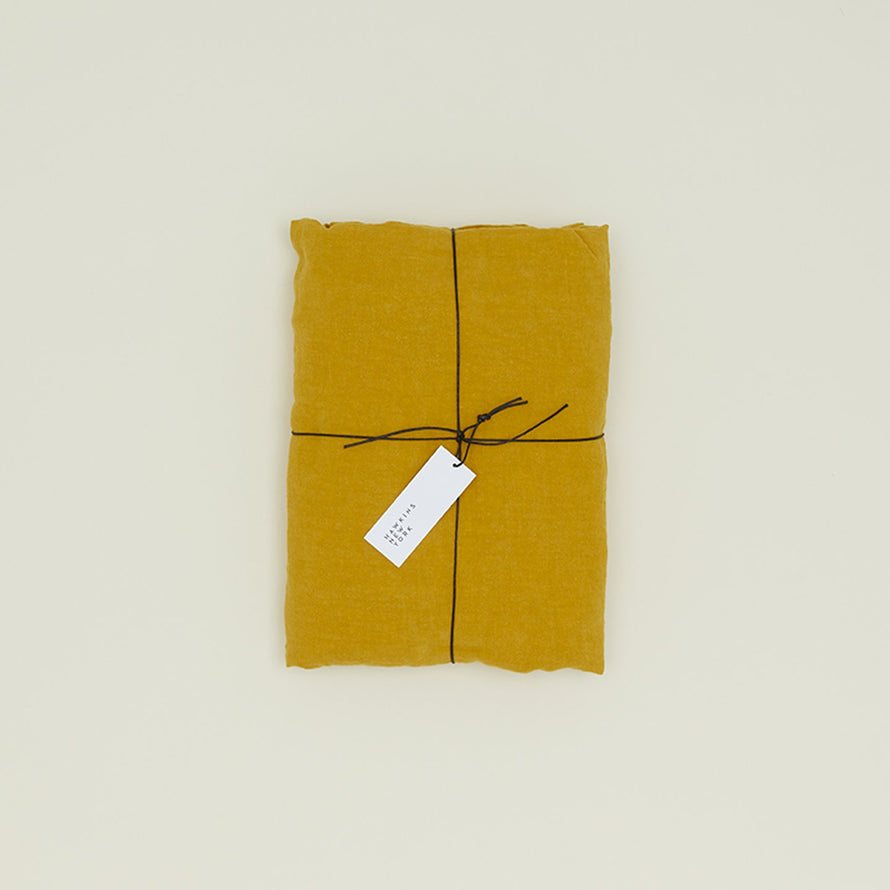 Simple Linen Fitted Sheet - Mustard